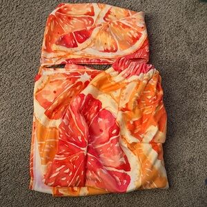 Vibrant Orange and Red Women's Two-Piece Set